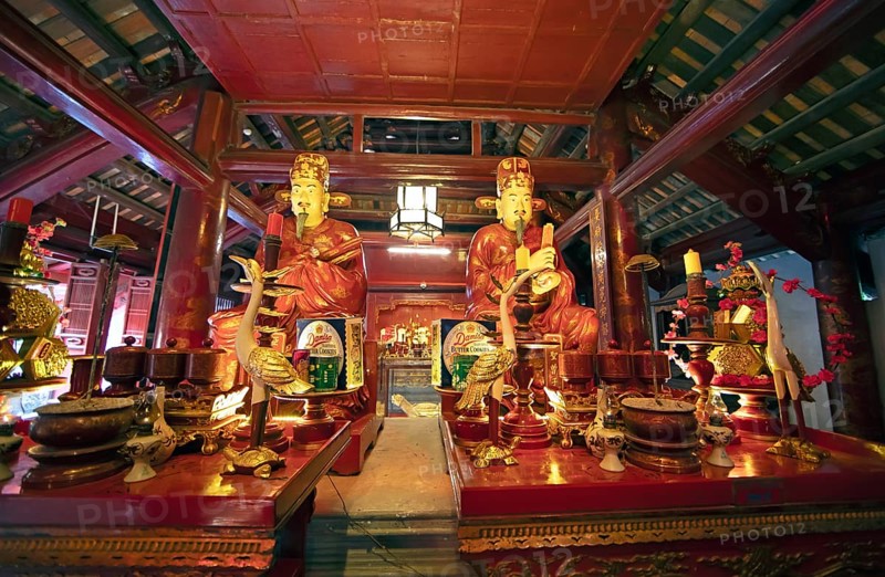 Altar in the Temple of Literature in the Old Quarter of Hanoi, Vietnam, Asia