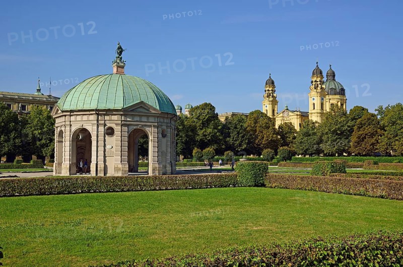 Europe, Germany, Bavaria, Munich, City, Hofgarten, Temple of Diana and Theatine Church, Hamburg, Hamburg, Federal Republic of Germany, Europe