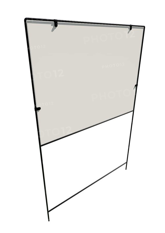 Blank real estate yard sign ready for your message and graphics isolated on a white background