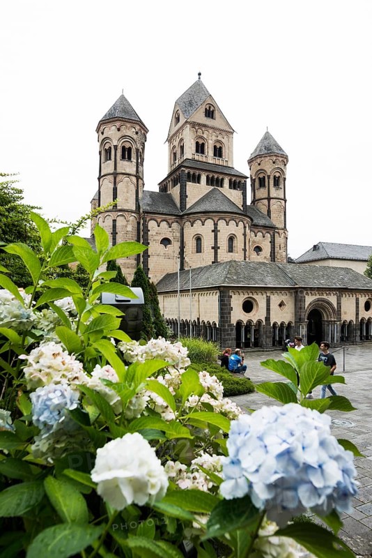 Romanesque monastery church, Benedictine Abbey Maria Laach, Eifel, Rhineland-Palatinate, Germany, Europe