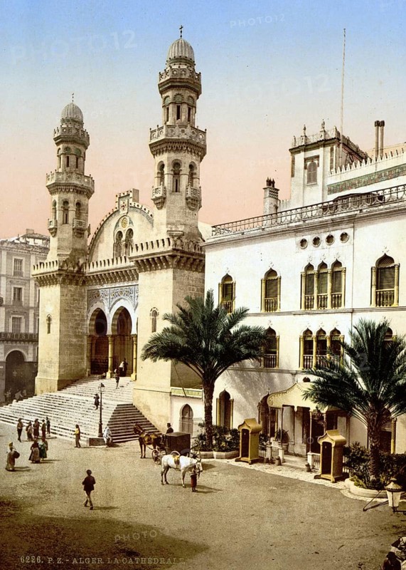 Cathedral, Algiers, Algeria, ca 1890, Historical, digitally restored reproduction from a 19th century original, Record date not stated, Africa