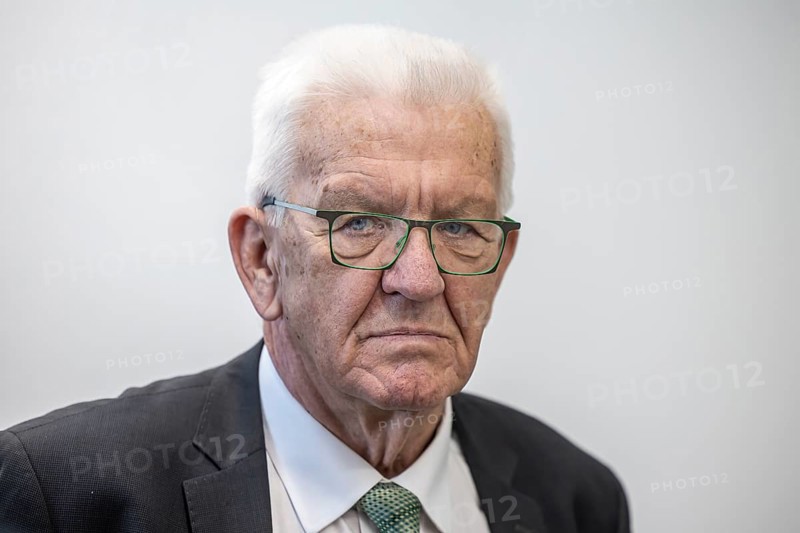 Portrait of Winfried Kretschmann (Green Party) with text free space, Minister President of the Federal State of Baden-Württemberg, Germany, Europe