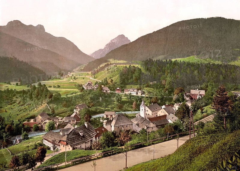 Untertarvis und Königsberg, Kärnten, Österreich-Ungarn, heute Österreich, digitally restored reproduction from a 19th century original, record date not stated, Untertarvis and Koenigsberg, Königsberg, Carinthia, Austro-Hungary, now Austria, digitally restored reproduction from a 19th century original, record date not stated