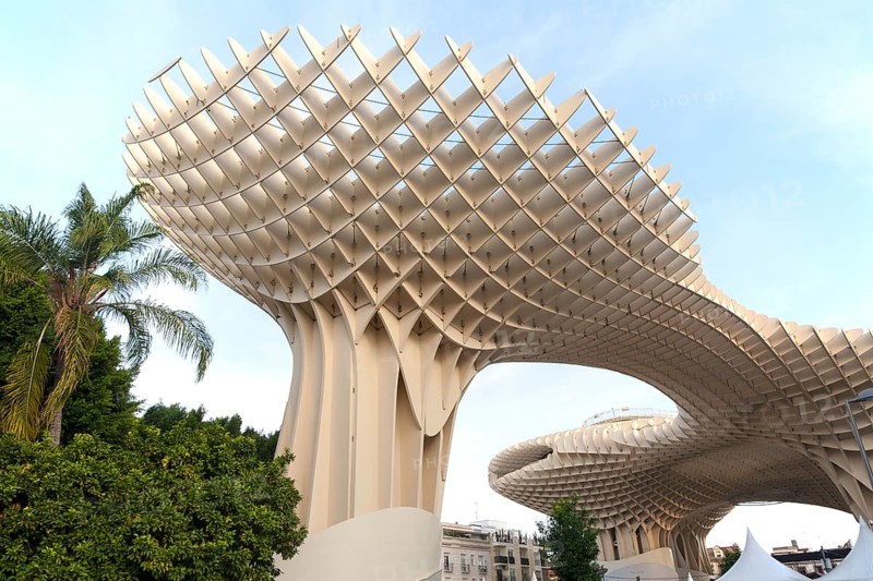 Metropol Parasol wooden structure in La Encarnación square, Seville, Spain designed by architect Jürgen Mayer-Hermann 2011