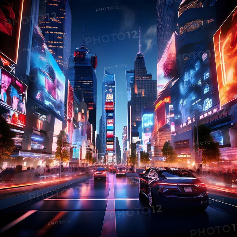AI generated virtual reality tour highlighting a state of the art futuristic cityscape with interactive holograms