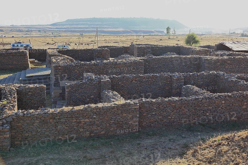 Ruins of the palace of the Queen of Sheba near Axum, Aksum, Dongur Palace, Ethiopia, Africa