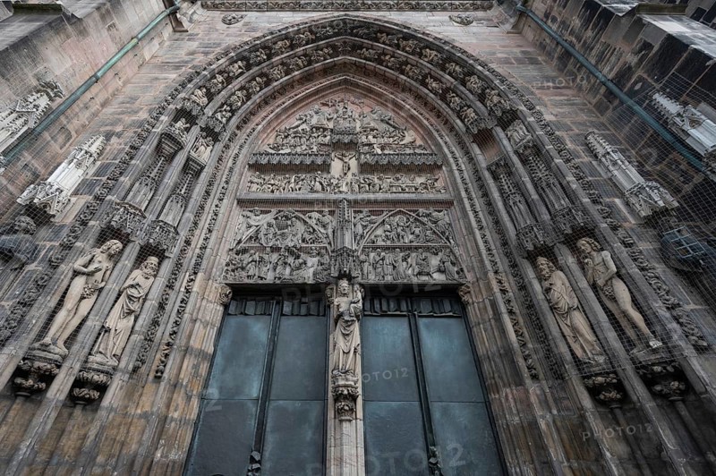 Entrance portal of the Gothic St Lorenz Church, Nuremberg, Middle Franconia, Bavaria, Germany, Europe