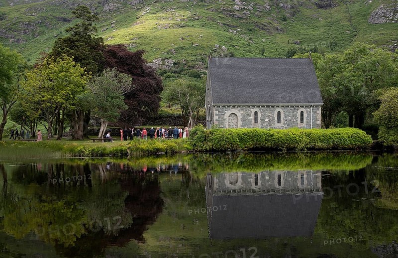 Cork, Ireland, June 15 2022: Wedding at the catholic church of Saint Finbarr Oratory. Chapel. Gougane Barra park west ireland Europe, Europe
