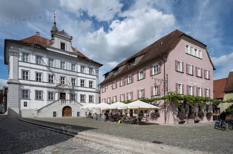 Baroque town hall, inaugurated in 1716, Marktplatz 1, Iphofen, Lower Franconia, Bavaria, Germany, Europe