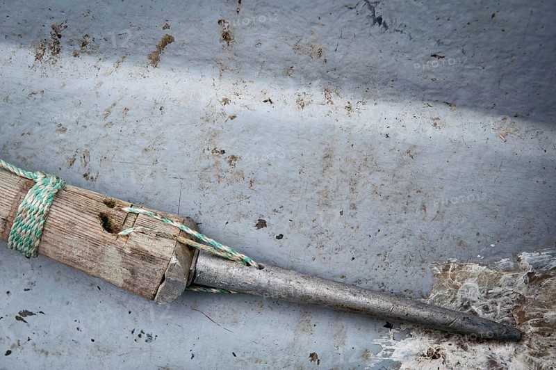 Tip of a harpoon, Inuit hunter, near Inuit settlement Tiniteqilaaq or Greenlandic Tiilerilaaq, Sermilik Fjord, East Greenland, Greenland, North America