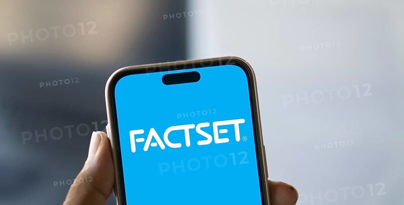 Dhaka, Bangladesh- 09 Nov 2024: Factset logo is displayed on smartphone