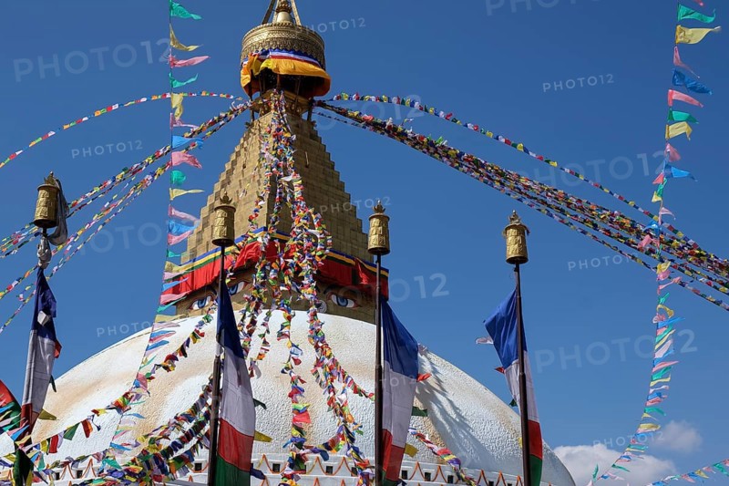 Budha stupa or Boudhanath Stupa, religious sacred temple in Kathmandu Nepal. Eyes of Buddha