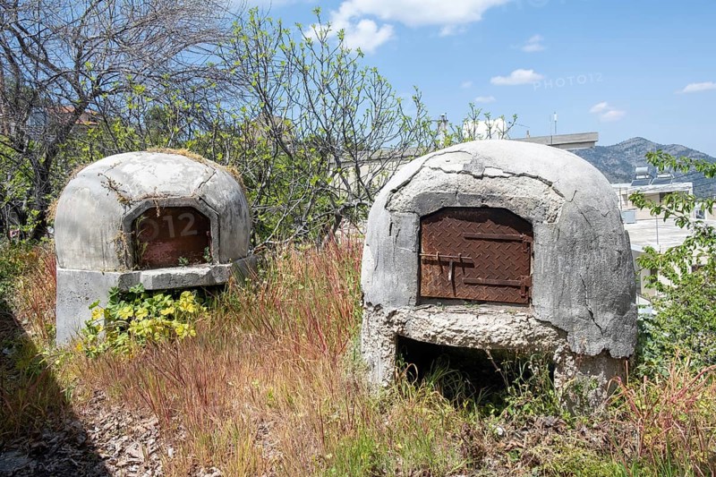 Traditional Greek Cypriot wood fired brick clay oven outdoor. Clay oven used for cooking delicious meat kleftiko and bread