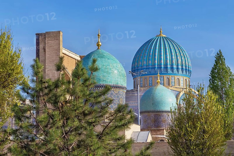 Domes in Khazret Imam Complex, Tashkent, Uzbekistan, Asia