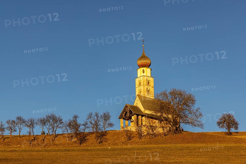 Evening atmosphere at St Valentin, Seis, South Tyrol, Italy, Europe