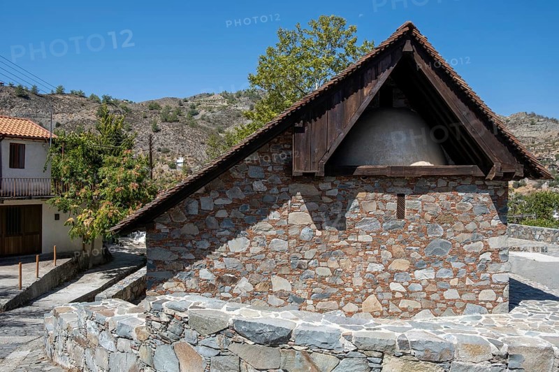 Ancient stoned christian church of St Metamorfosis Sotiros. Palaichori village Cyprus. Chapel protected by unesco