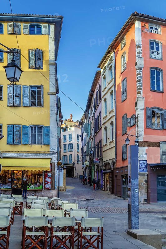 Street in Le Puy en Velay city center, France, Europe