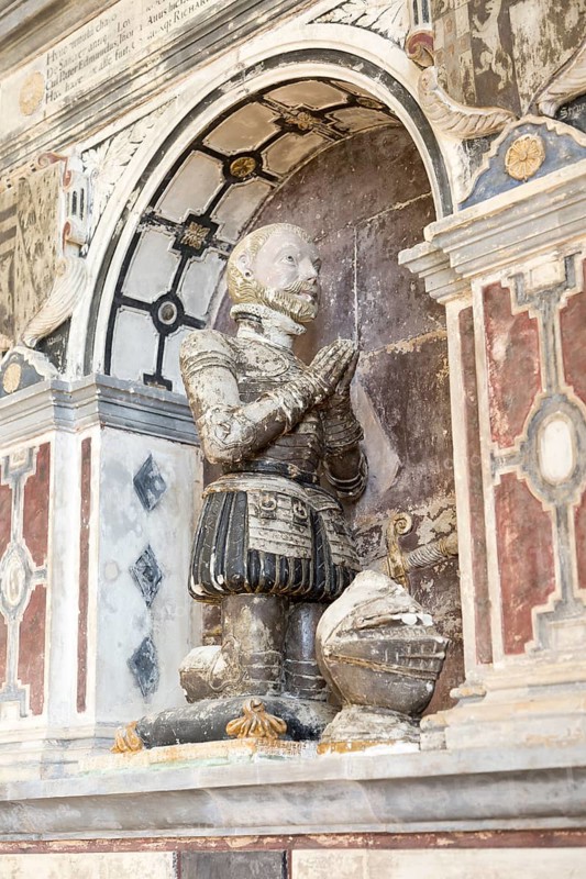 Richard Cornwallis memorial monument in church at Cretingham, Suffolk, England, UK