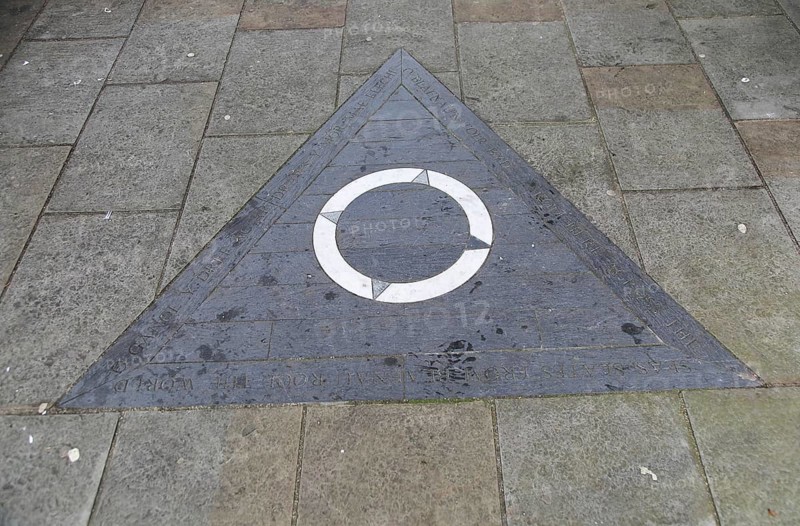 Distance rail marker zero miles, Blaenau Ffestiniog, Gwynedd, north Wales, UK