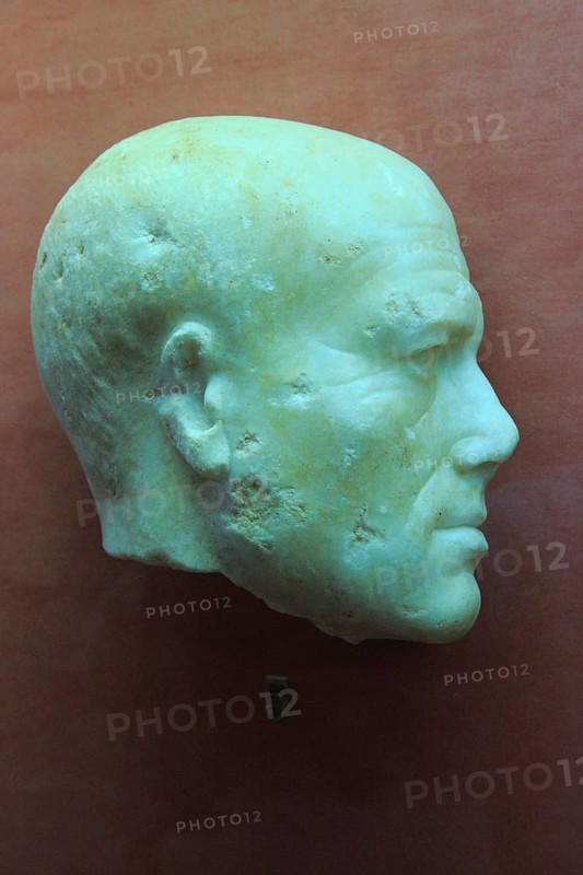 Bust of man, Museo Nacional de Arte Romano, national museum of Roman art, Merida, Extremadura, Spain 1st century AD