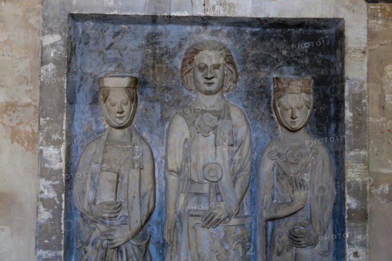 St Mary's Cathedral, interior view, stone slab of the two-born Count of Gleichen 1299