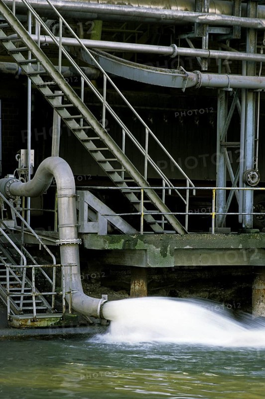 Pollution by industry draining waste water in canal
