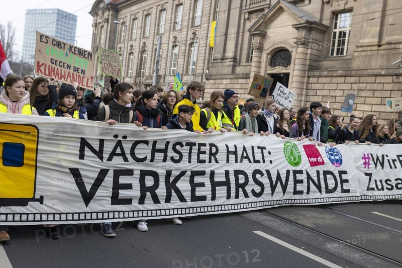 Joint strike by Fridays for Future and local transport workers from the ver.di trade union, in Berlin, 1 March 2024