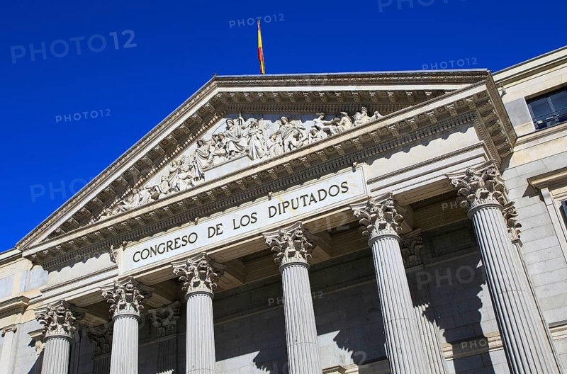 Palacio de las Cortes, Congreso de Los Diputados, Congress of Deputies, Houses of Parliament, Madrid, Spain, Europe