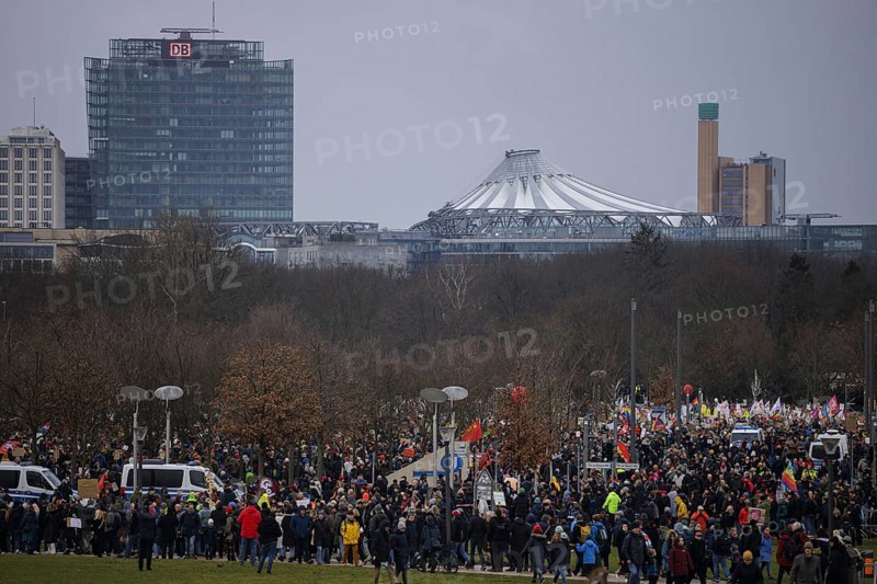 BERLIN, Germany, FEBRUARY 03: Demonstration at the Reichstag building under the motto 'We are the firewall'Äù on February 03, 2024 in Berlin, Germany. The organisers have registered 100, 000 people to demonstrate against right-wing extremism. (Photo by Thomas Trutschel/Photothek via Getty Images), Europe