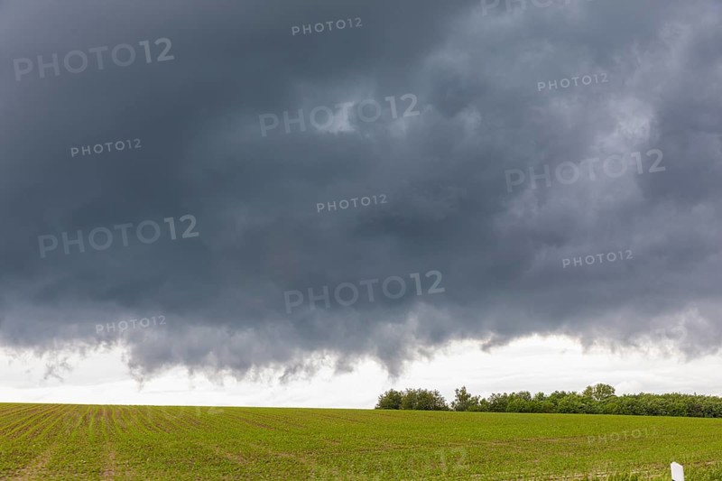 Heavy rain showers and thunderstorms over Possendorf in the Eastern Ore Mountains, Possendorf, Saxony, Germany, Europe