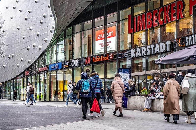 Galeria Kaufhof department stores' in Essen city centre, in the Limbecker Platz shopping centre, is affected by the department stores' group's closure plans and is due to close at the end of January 2024, North Rhine-Westphalia, Germany, Europe