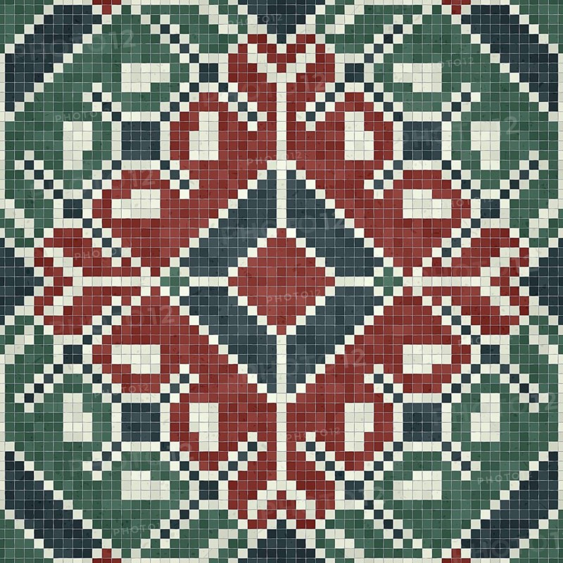 Mosaic tiles background, seamless vector pattern