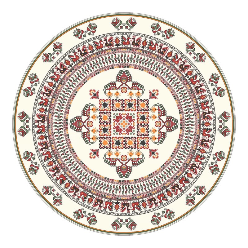 Traditional Bulgarian embroidery design element over white background