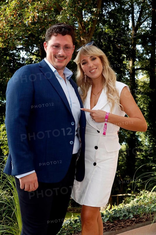 Riccardo Marinello and Annemarie Eilfeld at the event Landpartie with Julian F.M. Stöckel at the Strandhotel Vier Jahreszeiten in Buckow, Brandenburg, on 23/08/2024