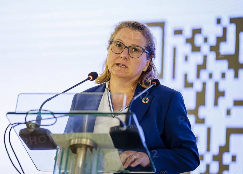 Svenja Schulze (SPD), Federal Minister for Economic Cooperation and Development, takes part in the Textile Industry Sustainability Forum. Lahore, 22.08.2024. Photographed on behalf of the Federal Ministry for Economic Cooperation and Development