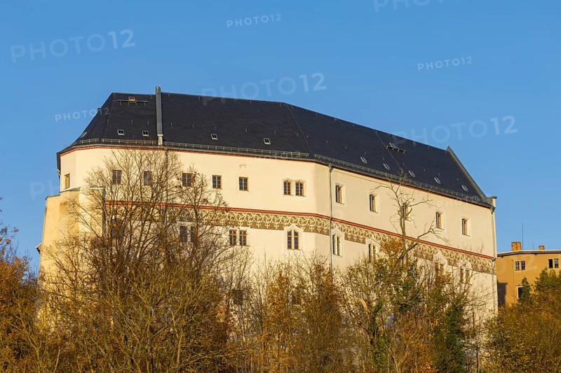 Sachsenburg above the Zschopau, Sachsenburg, Sachsenburg, Saxony, Germany, Europe