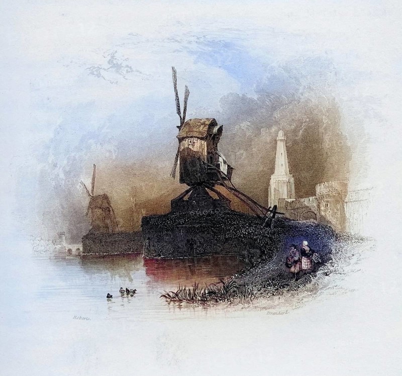 St. Janshuis Mill, Bruges, Holland, today Belgium, Historical, digitally restored reproduction from a 19th century original, Record date not stated