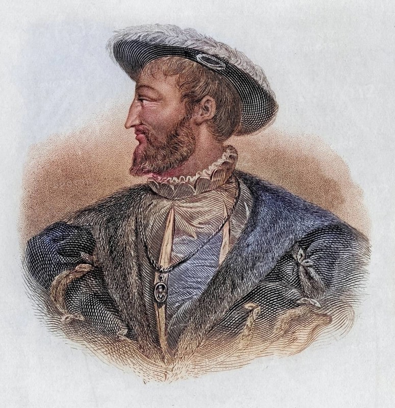Francis I alias Francis of Angouleme (1494- 1547), King of France (1515-47), the first of five monarchs of the Angouleme branch of the House of Valois, Historical, digitally restored reproduction from a 19th century original, Record date not stated