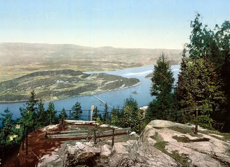 Overview of Krogkleven, Krokkleiva, Ringerike, a municipality in Norway in the province (Fylke) Buskerud, Norway, View from 1885, Historical, digitally restored reproduction from a 19th century original, Record date not stated, Europe