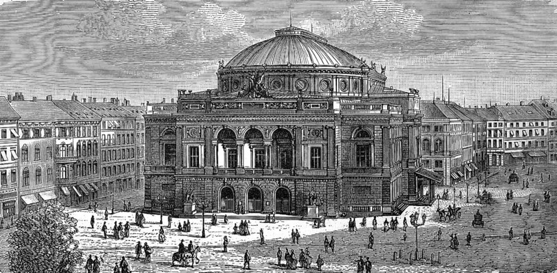 The Royal Theatre in Copenhagen, Denmark, in 1880, Historical, digital reproduction of an original from the 19th century, Europe