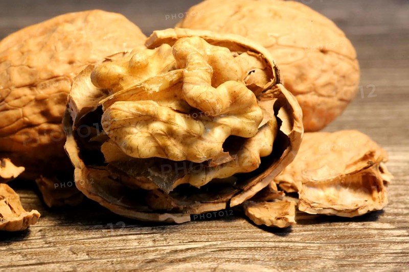 Close-up of walnuts on the table