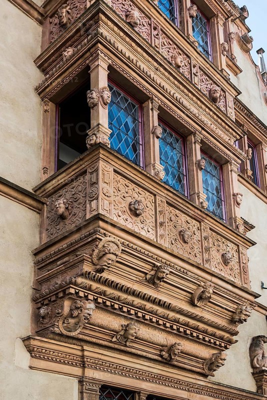 La Maison des Têtes in the old town, Colmar, Alsace, Bas-Rhin, France, Europe