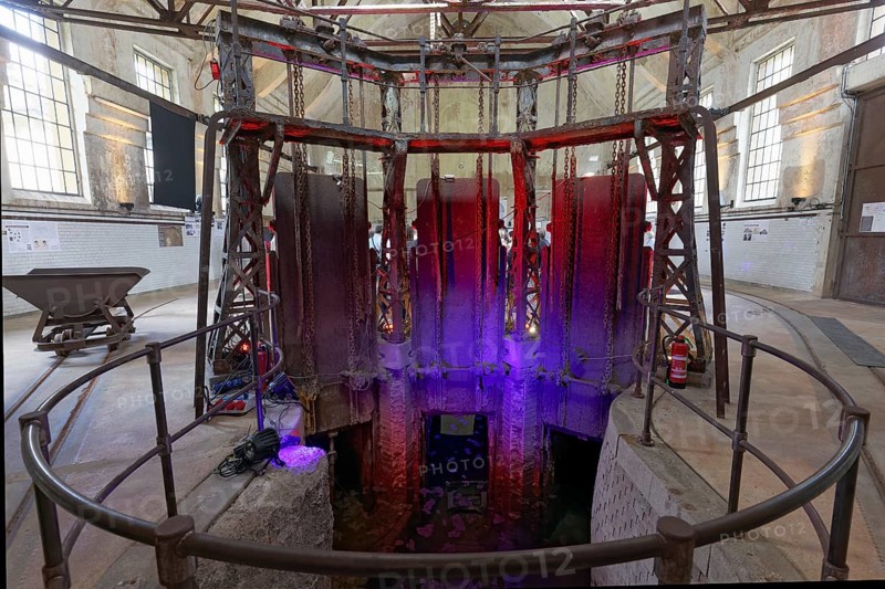 Old sewage treatment plant, former flood pumping and sewage treatment plant from 1910, gate valve in the sewage hall, industrial monument, Krefeld-Uerdingen, North Rhine-Westphalia