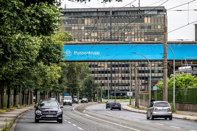 The headquarters of thyssenkrupp Steel Europe AG in Duisburg-Bruckhausen, Kaiser-Wilhelm-Straße, North Rhine-Westphalia, Germany, Europe