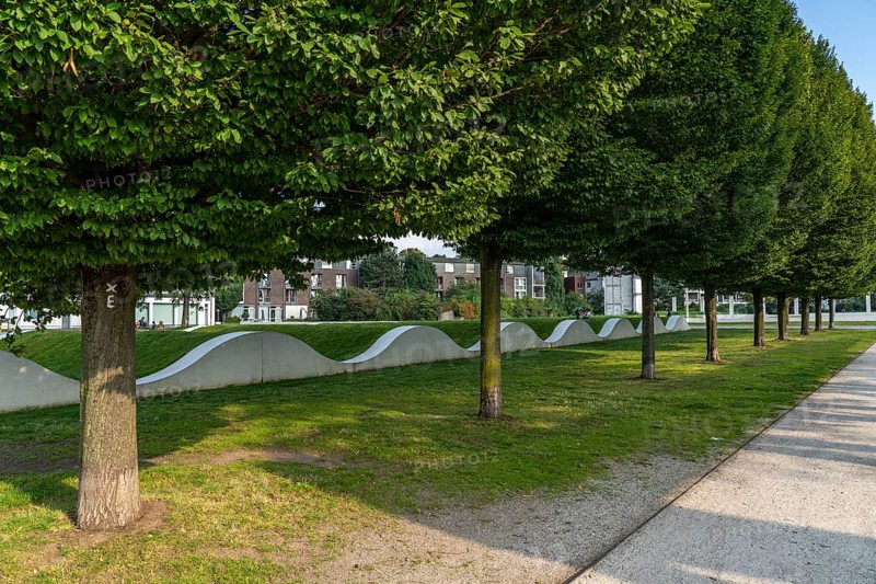 The Garden of Remembrance, also known as the Altstadtpark, is a municipal park created in 1999 according to plans by Dani Karavan in the inner harbour of Duisburg, North Rhine-Westphalia, Germany, Europe