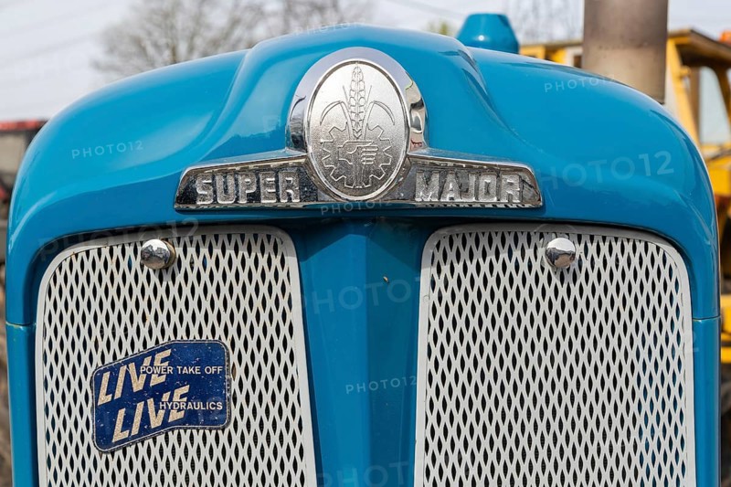 Front radiator Fordson Super Major tractor on display at used machinery auction, Campsea Ashe, Suffolk, England, UK