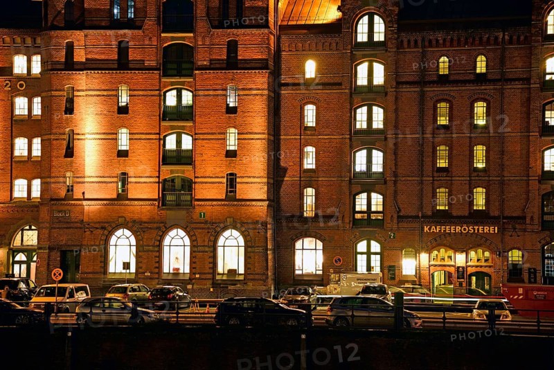 Europe, Germany, Hamburg, historic warehouse district, view from the customs canal to the former brick warehouses, coffee roasting plant, Hamburg, Hamburg, Federal Republic of Germany, Europe