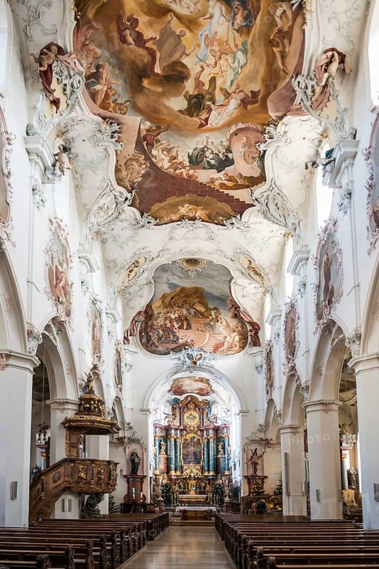 Baroque church, Fridolinsmünster, Church of St Fridolin, Bad Säckingen, High Rhine, Rhine, Black Forest, Baden-Württemberg, Germany, Europe