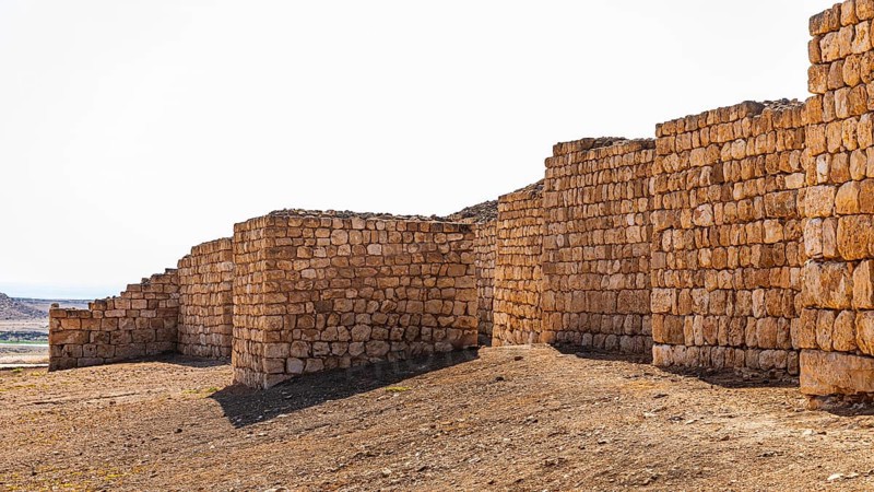 Ancient archaeological site of Sumhuram, near the city of Taqah, Dhofar Province, Arabian Peninsula, Sultanate of Oman