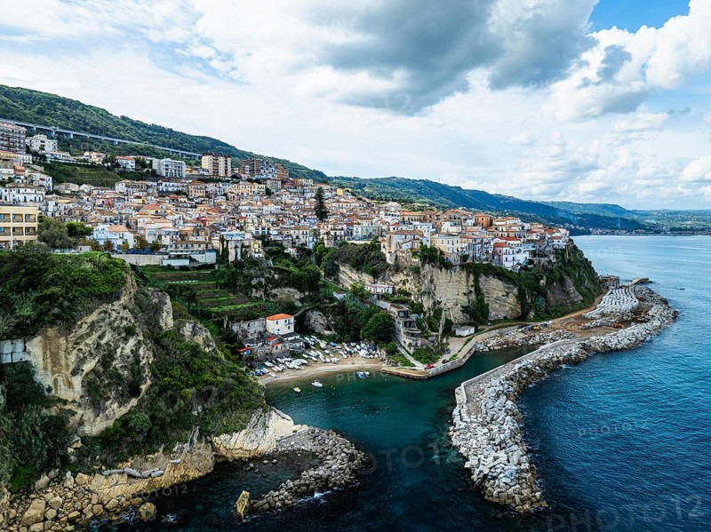 Pizzo from a drone, Calabria, Italy, Europe